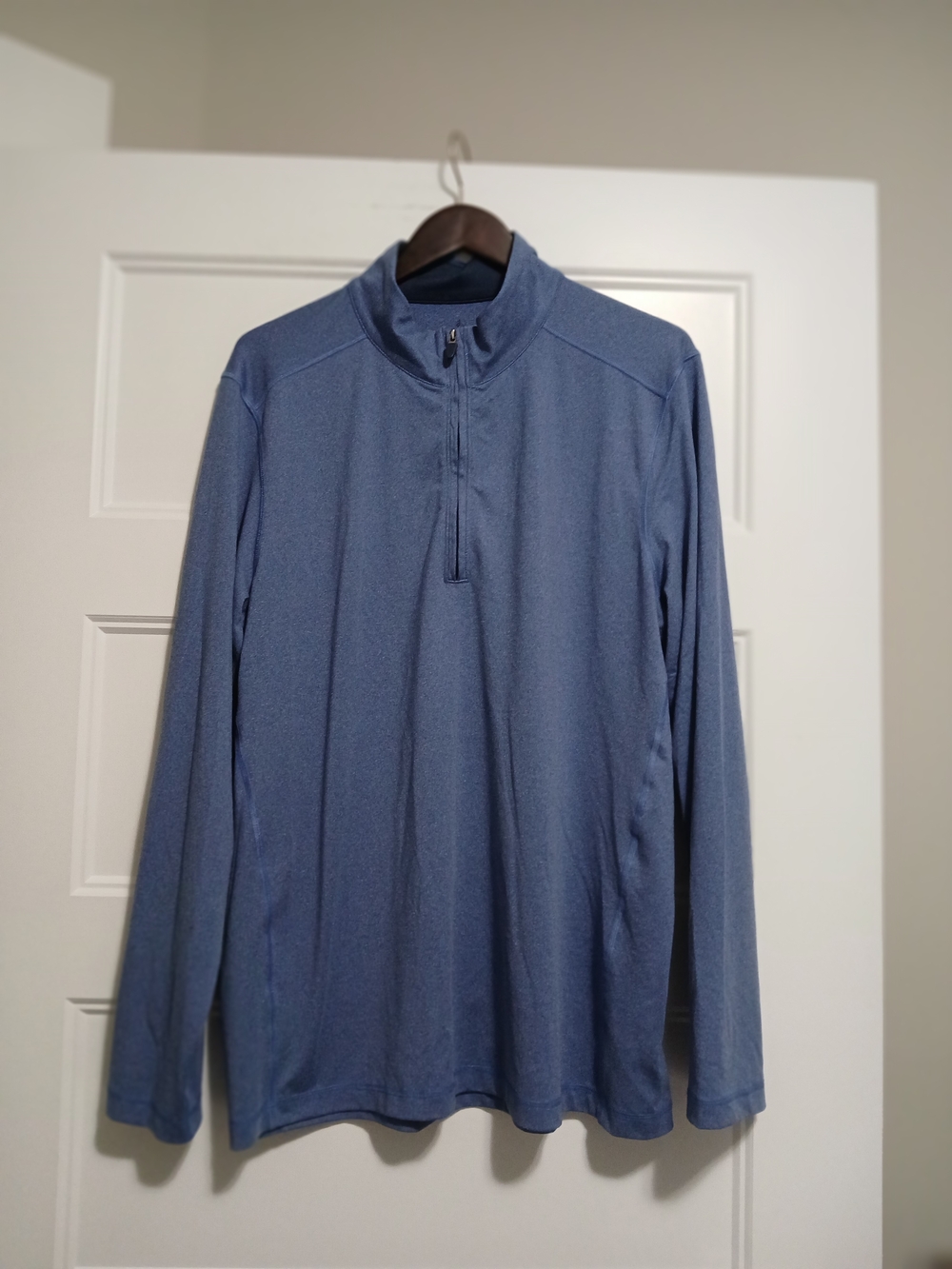 Brooks Brothers Heathered  Blue Quarter-Zip Performance Xl